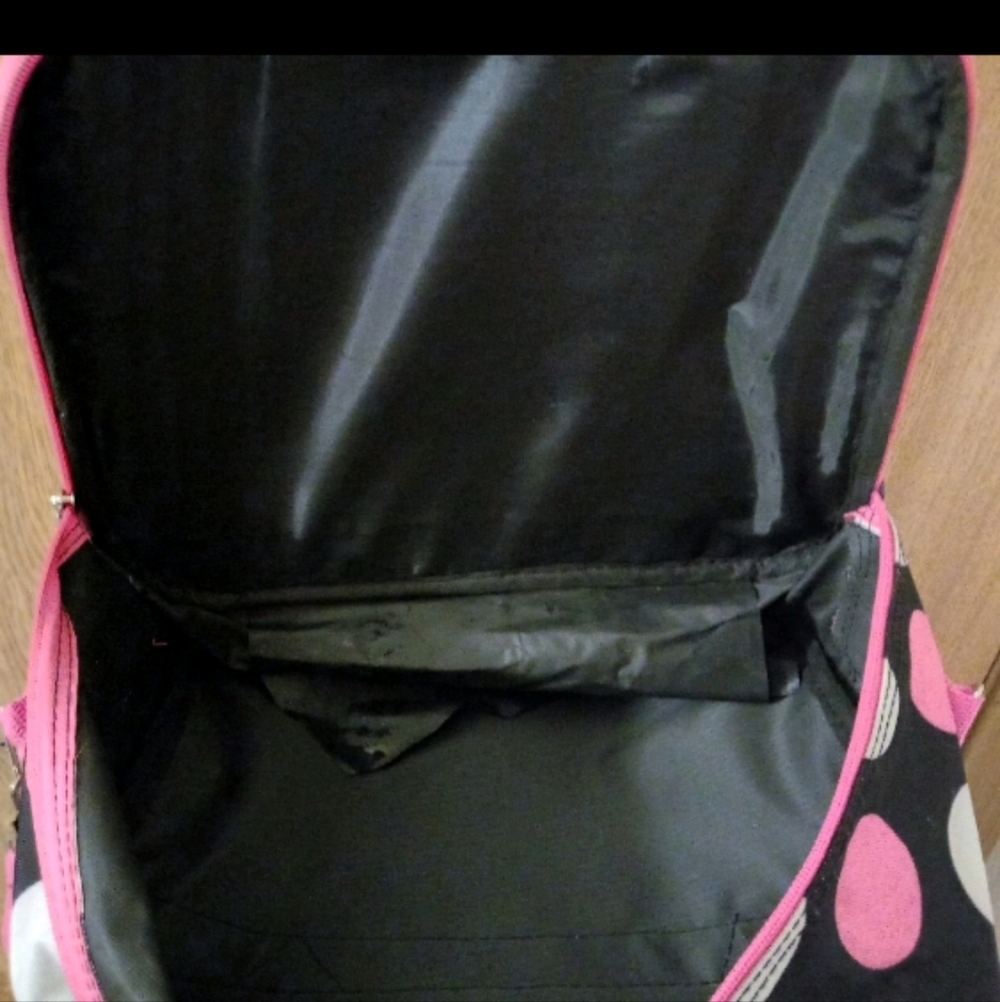 Rockland Pink Black Carry On Laptop tablet Travel Bag Removable Adj. Strap - Picture 2 of 4